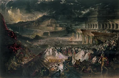 De val van Nineve (prent)